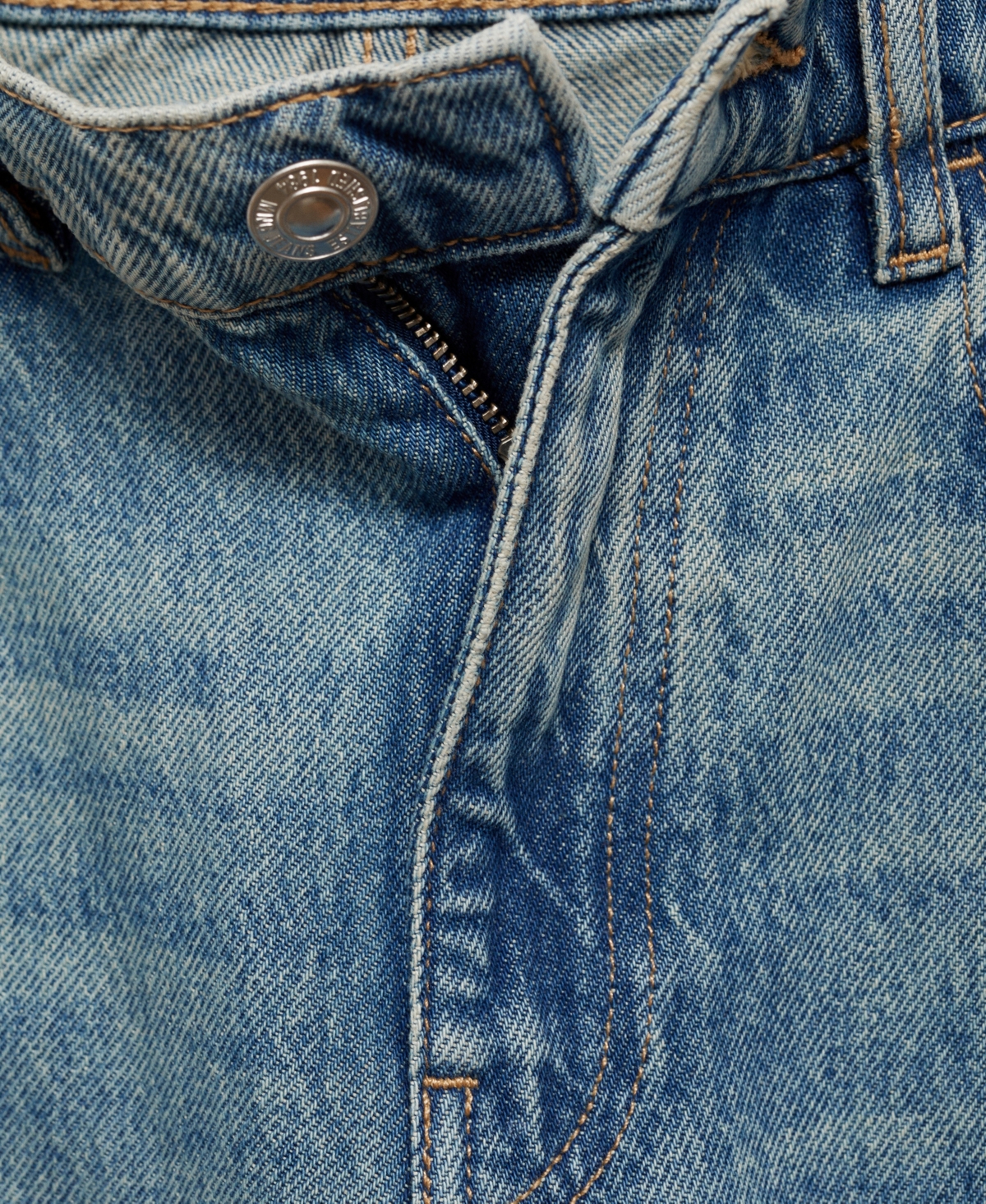 Mango Women's Turn-Up Hem Straight Jeans - Blue