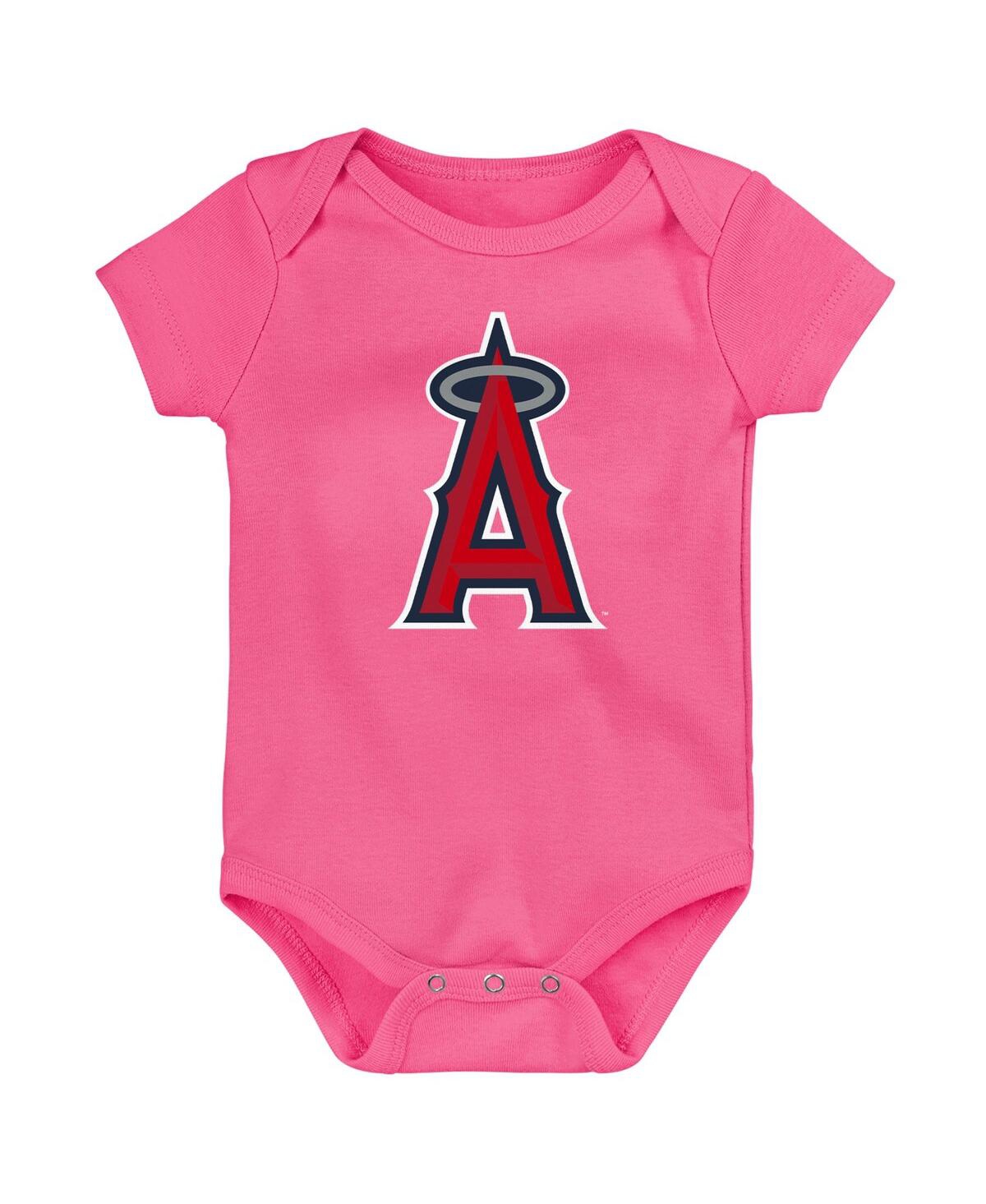 Outerstuff Baby Girls Fanatics Los Angeles Angels 3-pack Home Run Bodysuit Set In Multi
