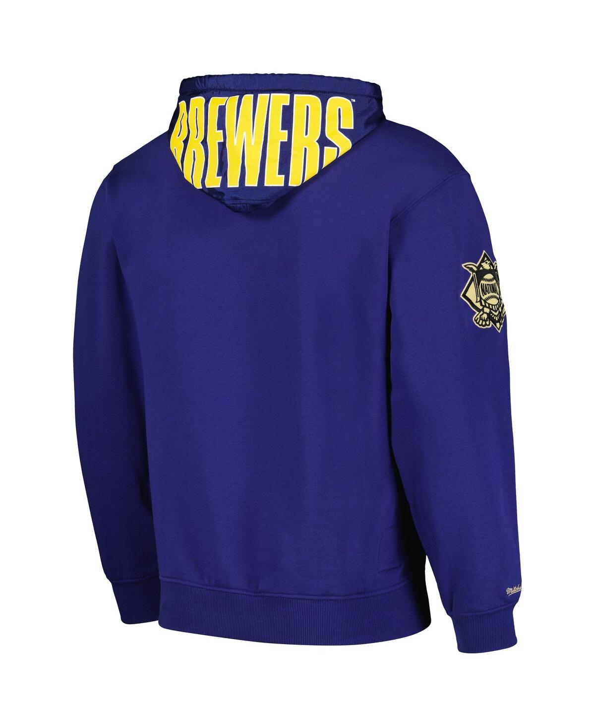 Mitchell & Ness Men's Navy Milwaukee Brewers Team Og 2.0 Current Logo Pullover Hoodie In Navy