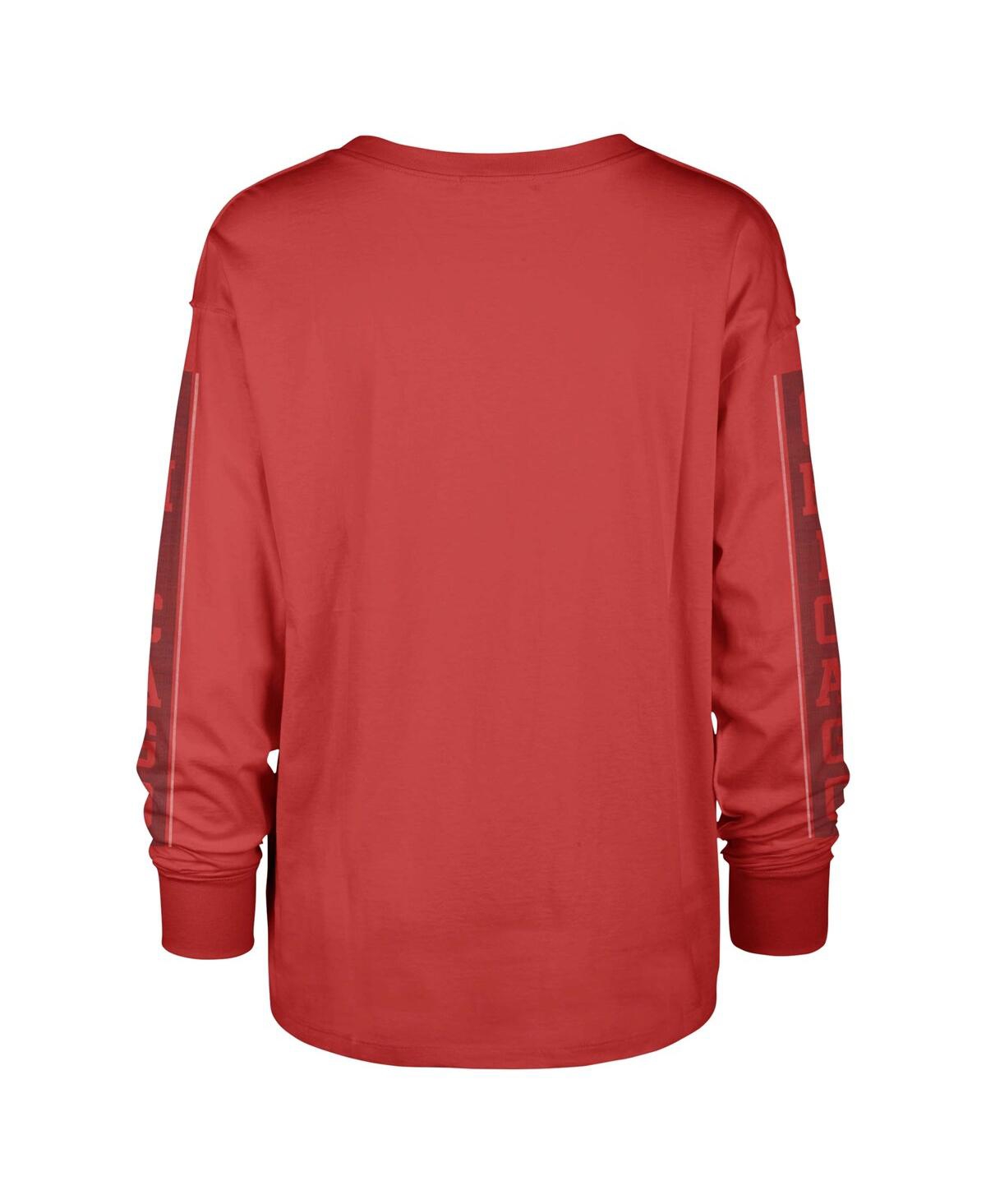 47 BRAND WOMEN'S RED CHICAGO BULLS TOMCAT LONG SLEEVE T-SHIRT 