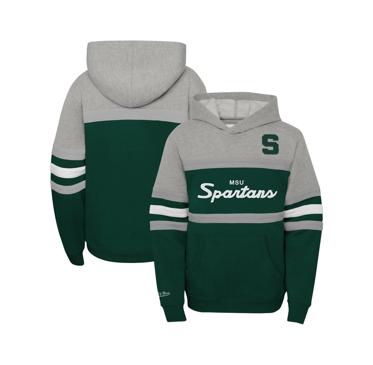 Big Boys and Girls Green Michigan State Spartans Head Coach Hoodie