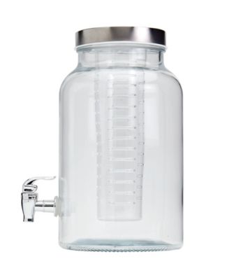 1.5 Gallon Glass Drink Dispenser with Infuser and Screw-off Wide Lid