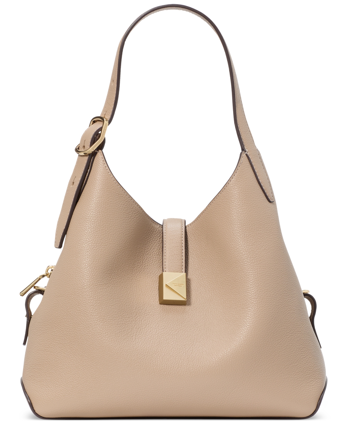 Shop Kate Spade Deco Pebbled Leather Tote Bag In Timeless Taupe