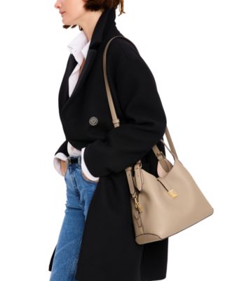 Deco Medium Pebbled Leather Crossbody Tote Bag