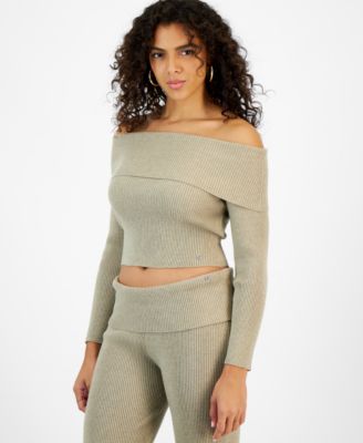 GUESS - Women's Nina Off-The-Shoulder Ribbed Sweater