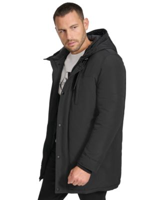Men's Long Parka with Faux-Fur Lined Hood