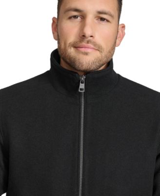 Men's Wool Bomber Jacket With Knit Trim