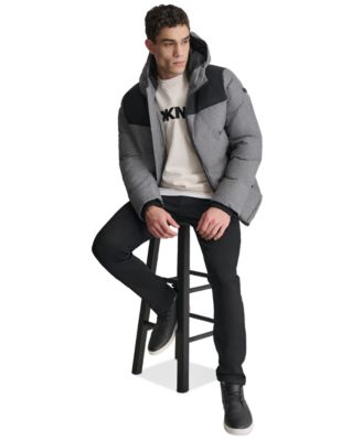 Men's Mixed-Media Puffer Coat, Created for Macy's 
