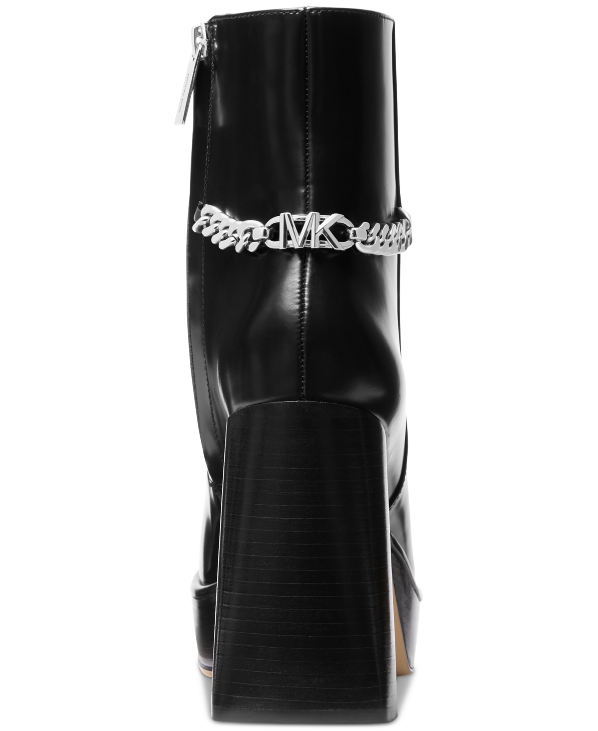 Michael Kors Michael  Women's Carlisle Chain-detail Black High Heel Platform Booties In Black