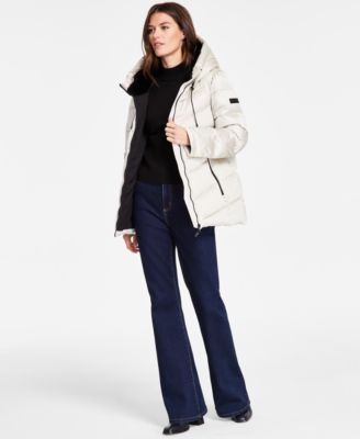 Women's Hooded Zip-Front Puffer Coat