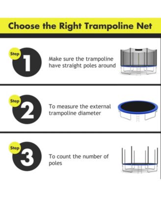 Trampoline Replacement Protection Enclosure Net with Zipper