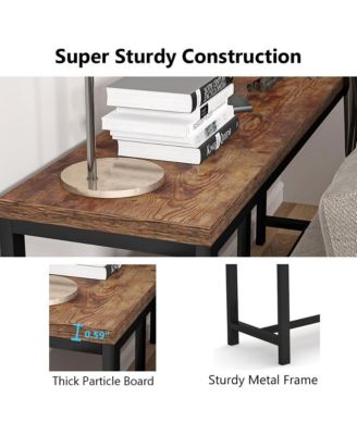 70.9 inch Extra Long Sofa Table, Narrow Console Table Behind Couch, Rustic Entryway Table Industrial Skinny Hallway Table for Living Room