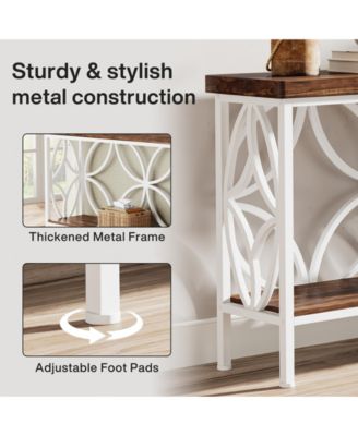 70.9-Inch Narrow Sofa Table, Industrial Long Sofa Table Behind Couch for Entryway, Living Room, Foyer, Unique Design