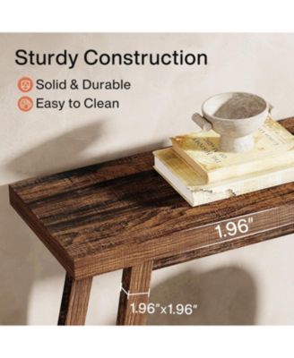Farmhouse 70.9-Inch 2-Tier Wooden Console Table for Entryway or Behind Sofa