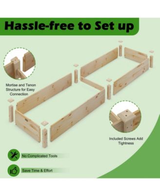 Wooden Raised Garden Bed Outdoor for Vegetables Flowers Fruit