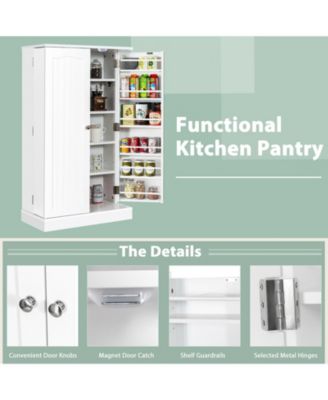 17-Tier Kitchen Pantry Cabinet with 2 Doors and 6 Adjustable Shelves