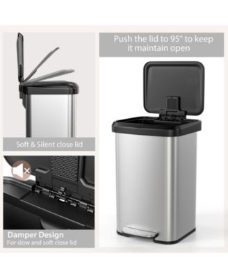 13.2 Gallon Step Trash Can with Soft Close Lid and Deodorizer Compartment