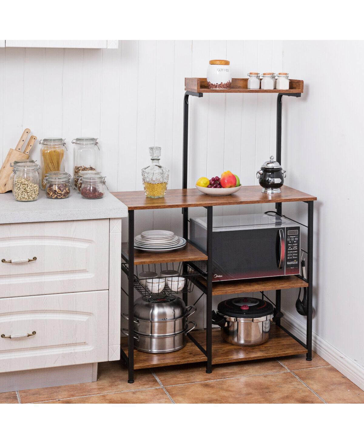 Wooden Kids Storage Organizer Shelf with Book Rack and Fabric Bins