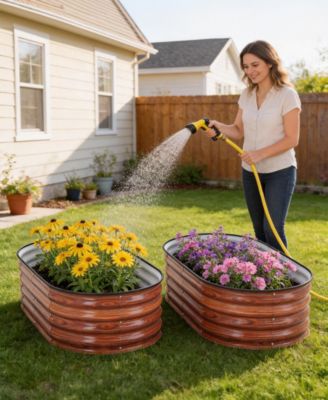 4x2x1Ft 3-Piece Raised Garden Bed Outdoor Metal Garden Bed for Vegetables Flowers and Herbs Planter Box