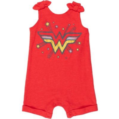 Baby Girls Wonder Woman Snap Romper and Headband Newborn to