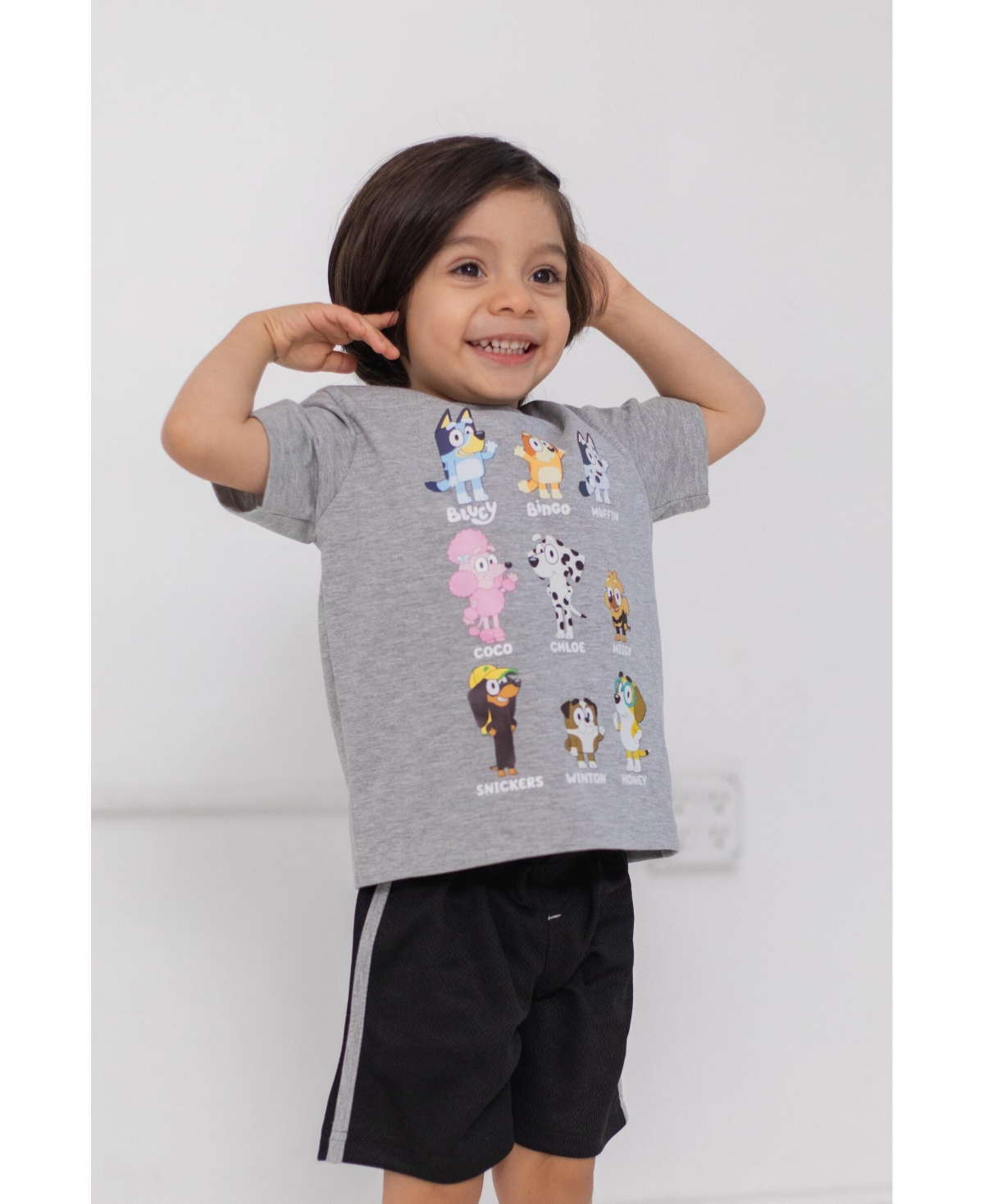 Bluey Toddler Boys Bingo T-Shirt and Mesh Shorts Outfit Set to -/ grey