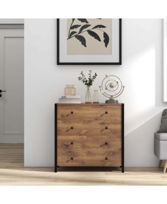 4-Drawer Dresser Modern Chest of Drawers Wooden Storage Dresser