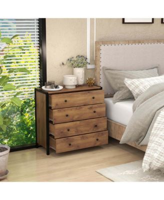 4-Drawer Dresser Modern Chest of Drawers Wooden Storage Dresser