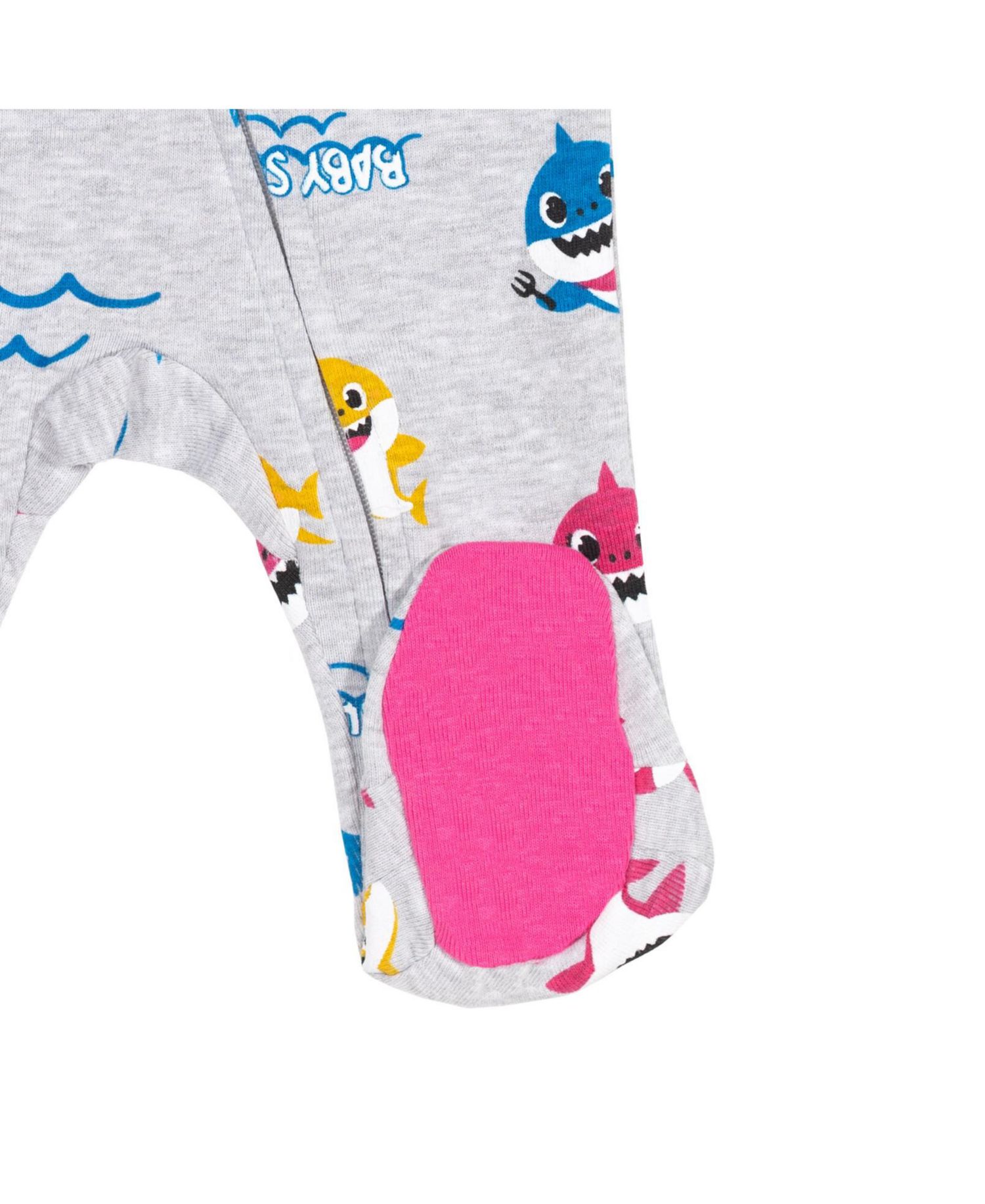 Baby Girls Pinkfong Shark 2 Pack Zip Up Sleep N' Play Coveralls