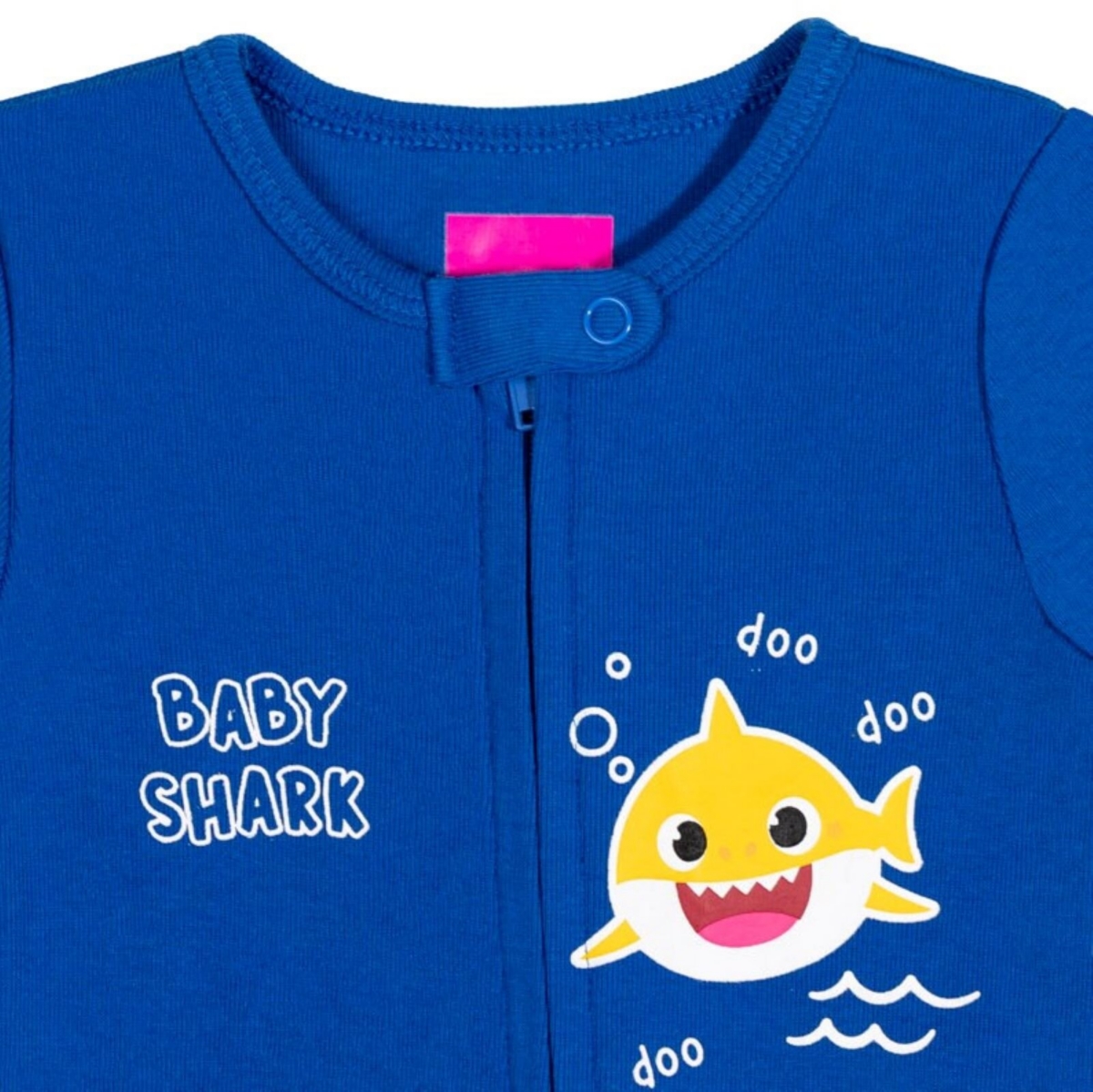 Pinkfong Baby Boys Mommy Shark Daddy Shark Baby Shark 2 Pack Zip Up Sleep N' Play Coveralls Newborn to -blue