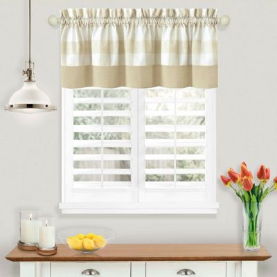 Modern Farmhouse Buffalo Plaid Checkered Rod Pocket Window Valance Curtain