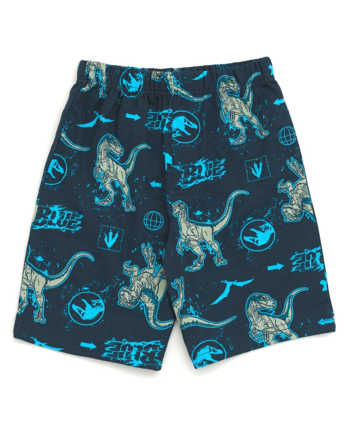 Jurassic World Boys Park Blue French Terry Sweatshirt and Bike Shorts to
