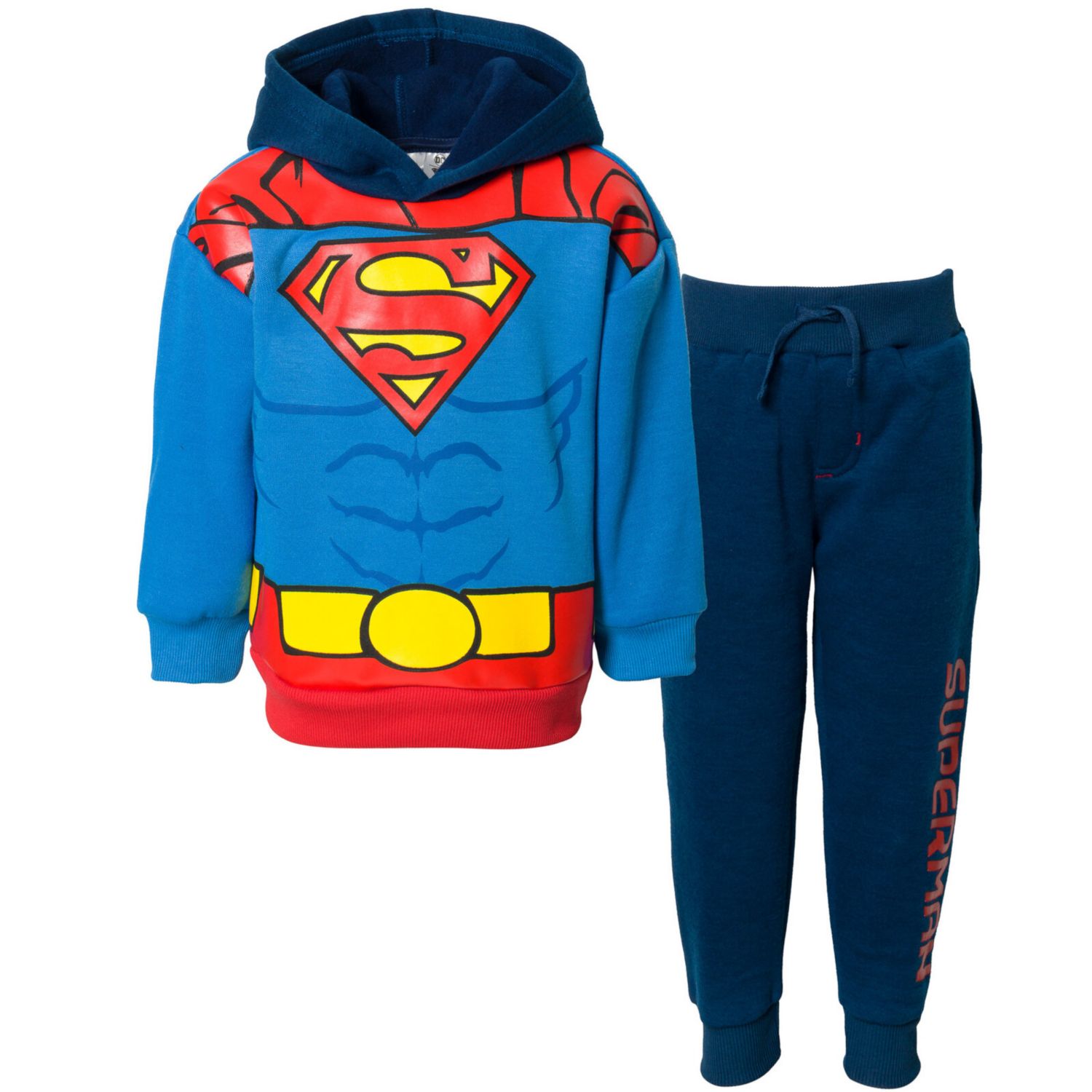 Little Boys (6 to 20) DC Comics Superman Batman Fleece Pullover Hoodie and Pants Outfit Set