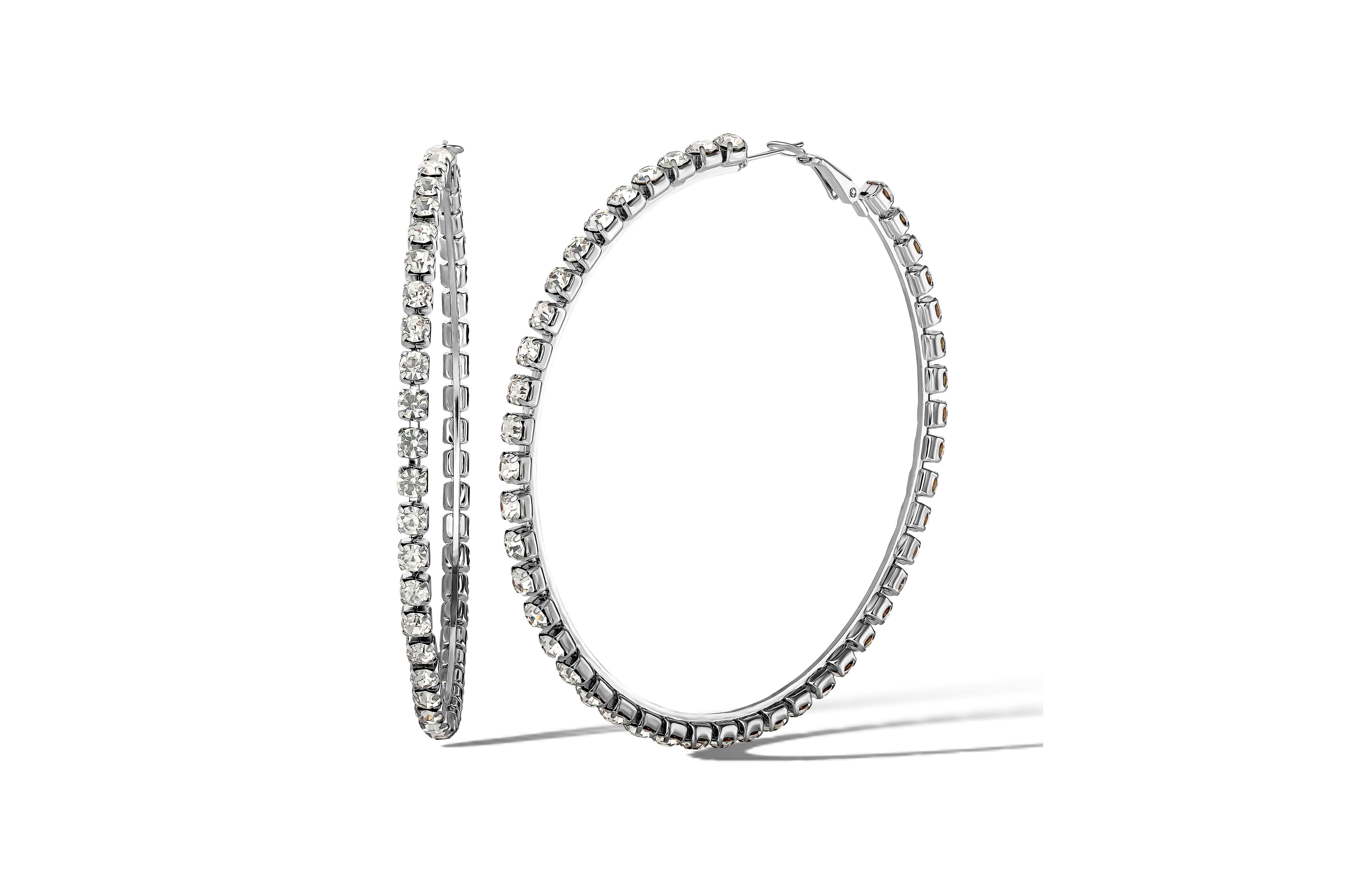 Jessica Simpson Crystal Lined Hoop Earrings