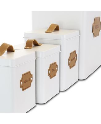 Kitchen Food Storage and Organization 5 Piece Canister Set in White