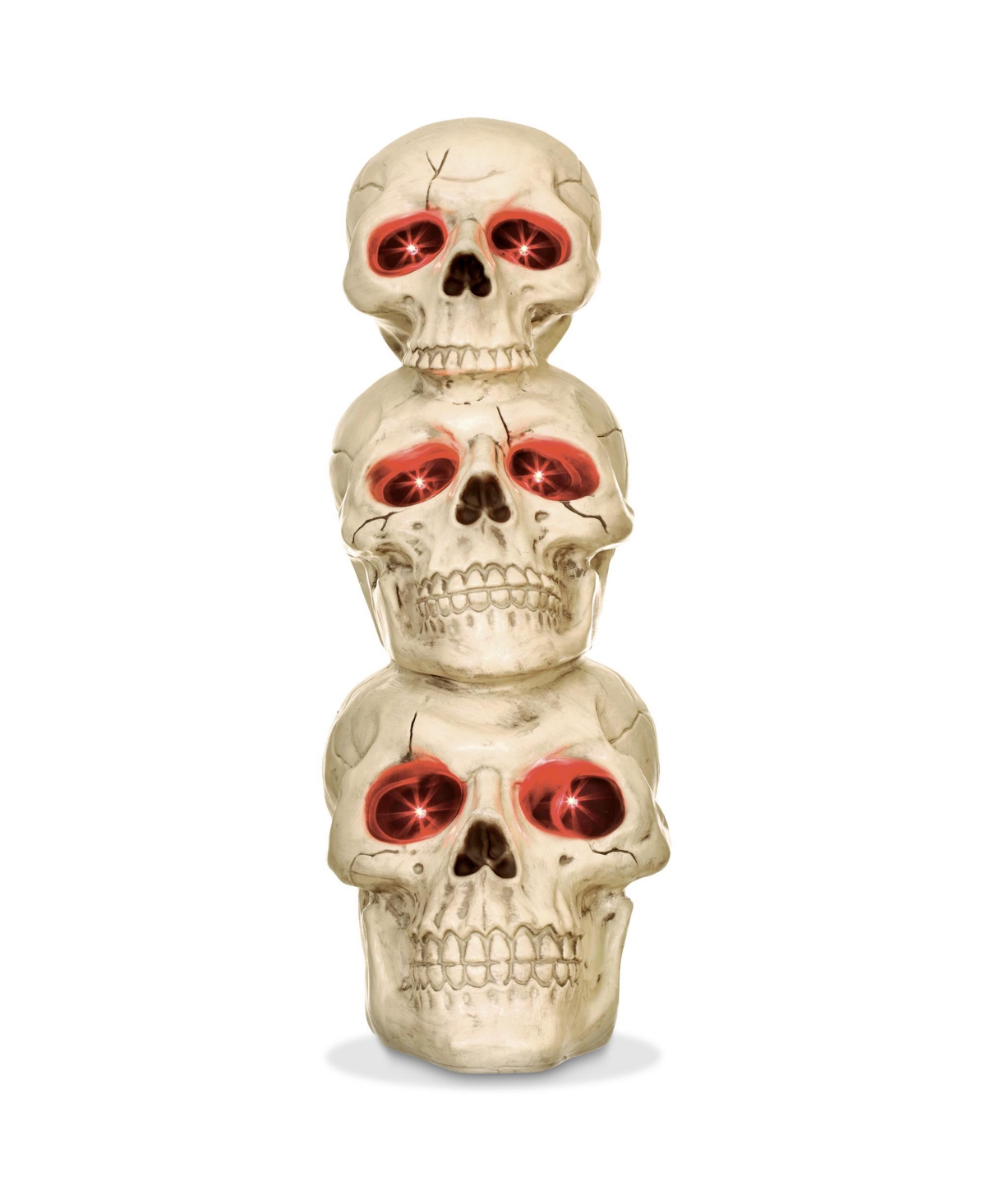 Boo Box Stacked Skulls with Led Eyes and Sound, 27.5