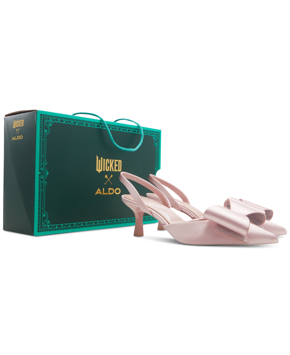 Aldo x Wicked Women's Perfectlypink Kitten-Heel Bow Pumps -Silver
