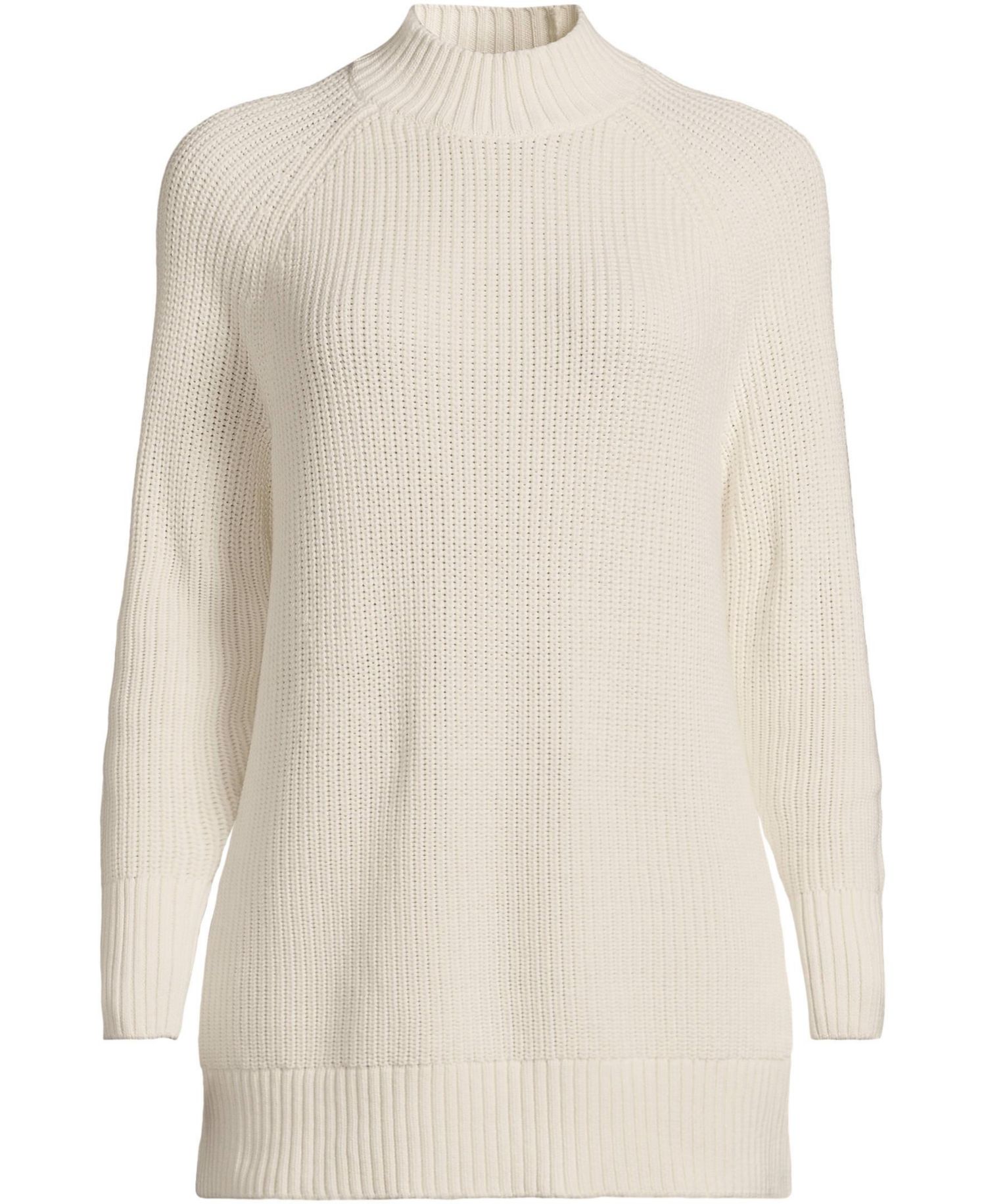 Plus Size Drifter Shaker Easy Fit Mock Neck Tunic Sweater