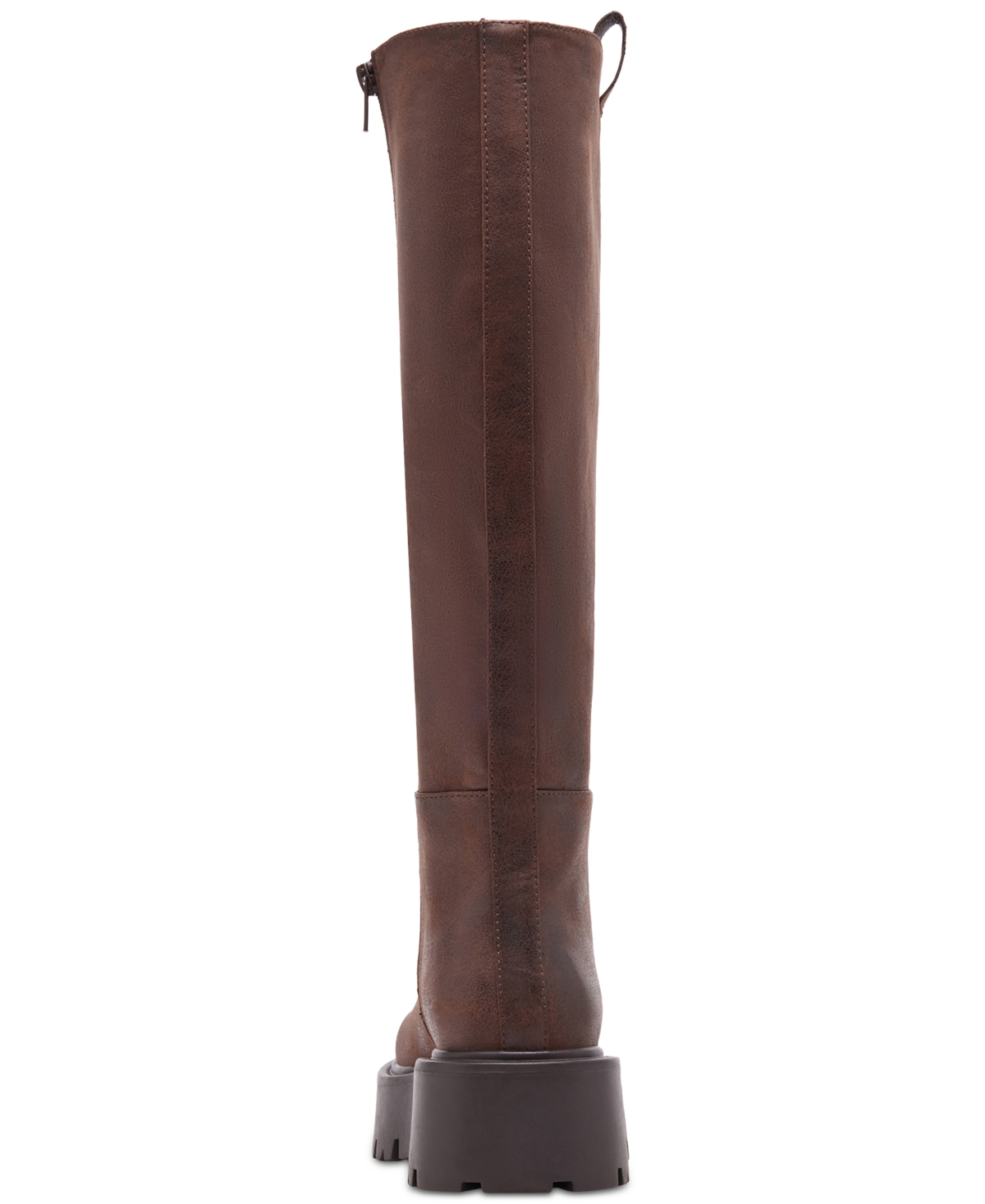 Shop Madden Girl Crow Wide-calf Lug-sole Knee High Boots In Brown Distressed