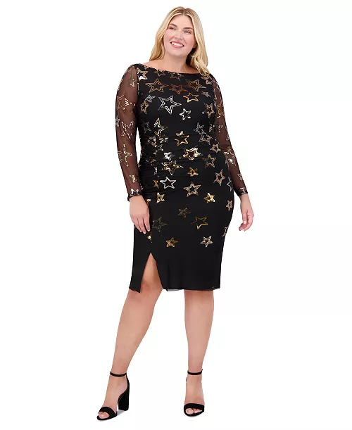 plus size sequined bodycon dress