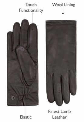 Women`s Premium Lamb Leather Touchscreen Gloves "CHELSEA"