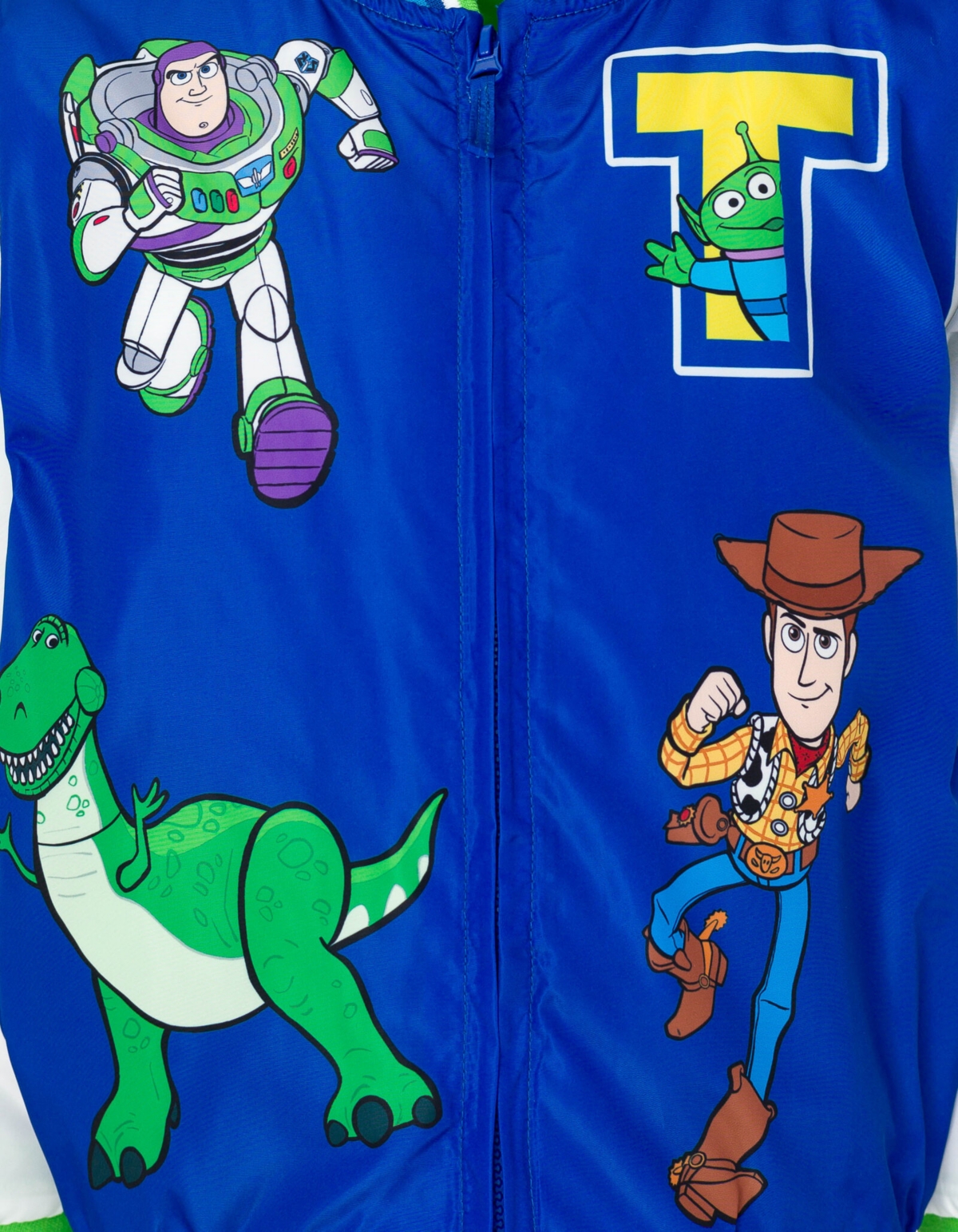 Disney Toddler Boys Toy Story Cars Zip Up Varsity Bomber Jacket to (2T - 7-8) -/ green / white