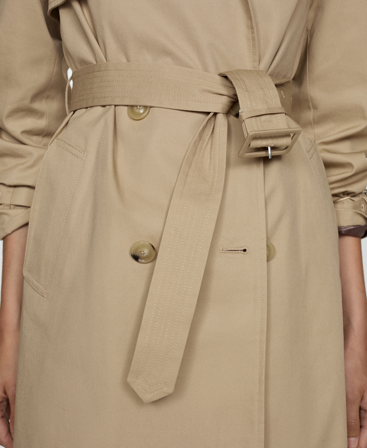 Mango Women's Belt Detail Classic Trench Coat