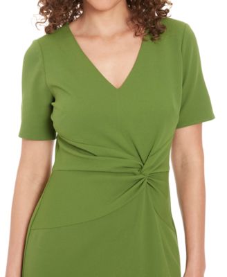 Women's Twisted Flounce-Hem Midi Dress