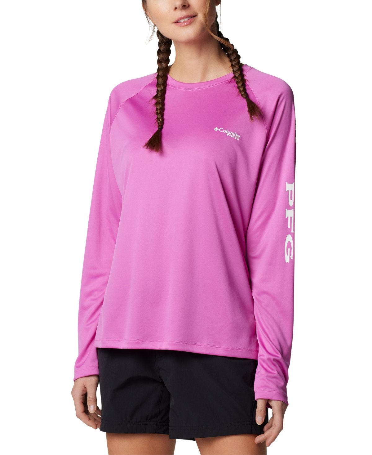 Columbia Women's Pfg Tidal Tee Ii Omni-Shade T-Shirt - White Logo