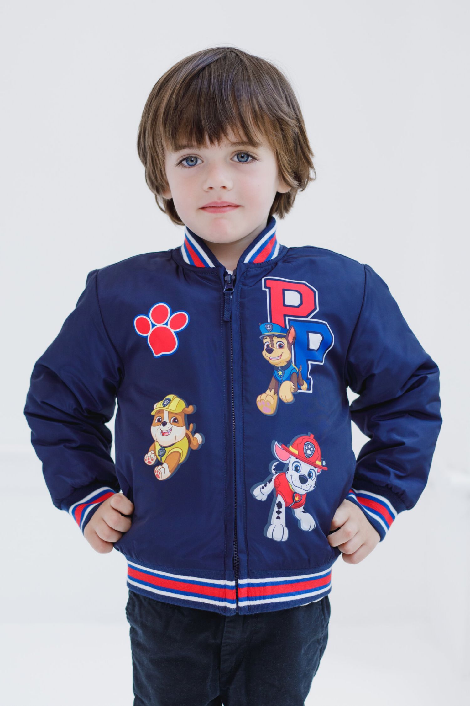 Toddler Boys Zip Up Varsity Bomber Jacket to (2T - 7-8