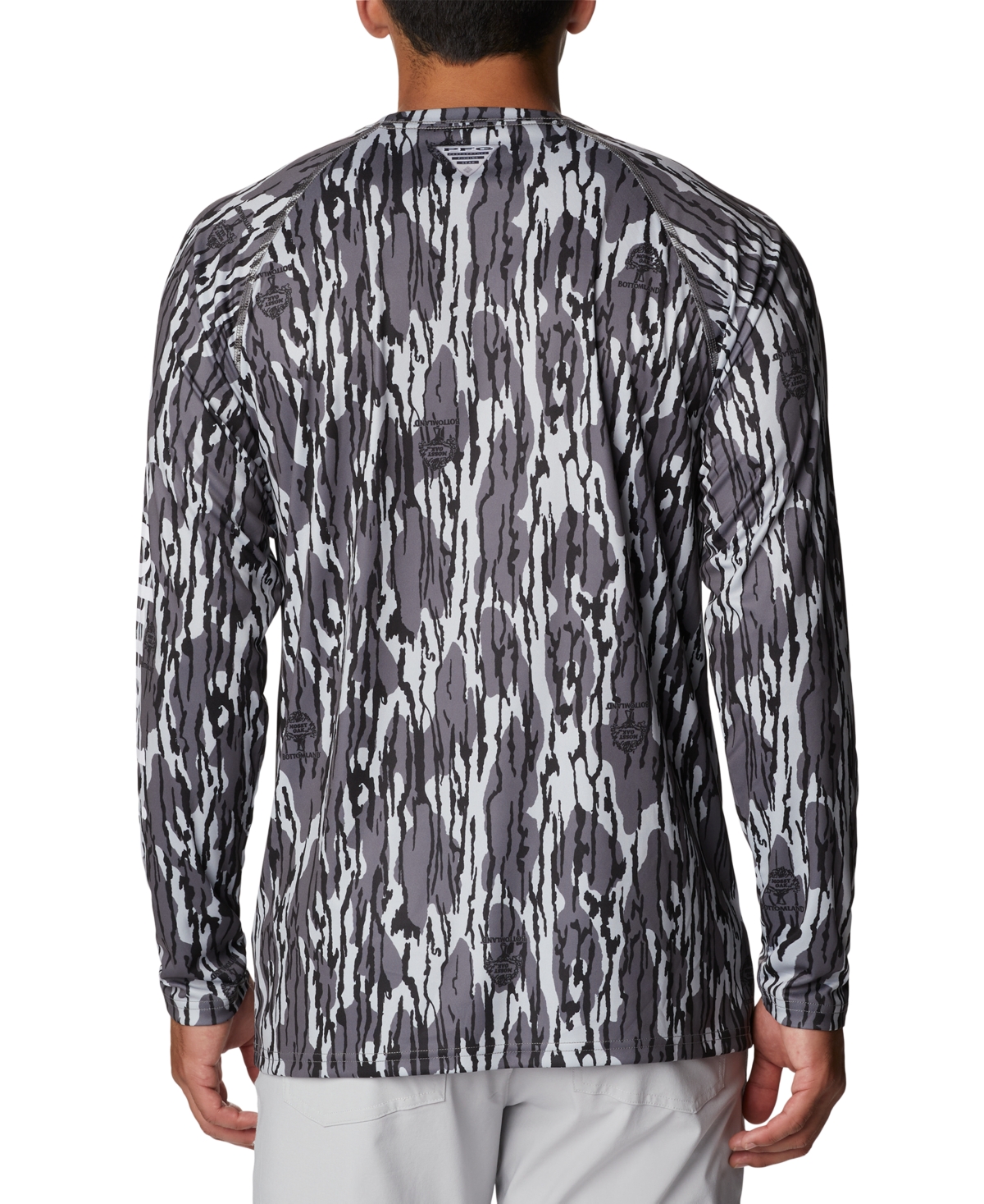 Shop Columbia Men's Pfg Super Terminal Tackle Long Sleeve Shirt In Cool Grey Mossy Oak Bottomland