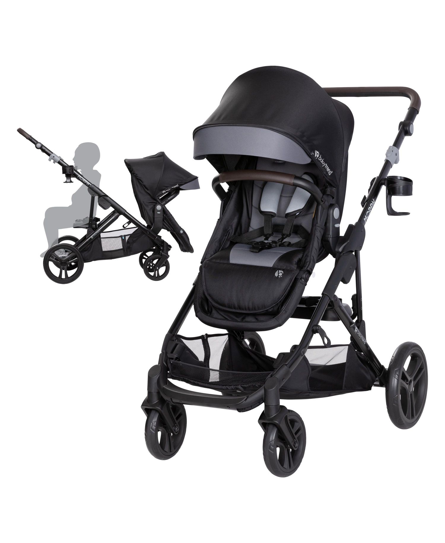 Baby Morph Single to Double Modular Stroller - Dash Grey