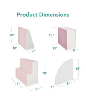 4-Piece Kids Climb and Crawl Soft Foam Block Playset Structures for Child Development