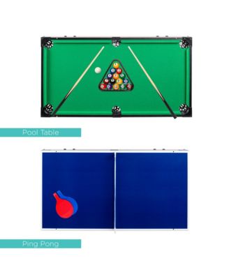 4-in-1 Multi Game Table, Childrens Arcade Set w/ Pool Billiards, Air Hockey, Foosball