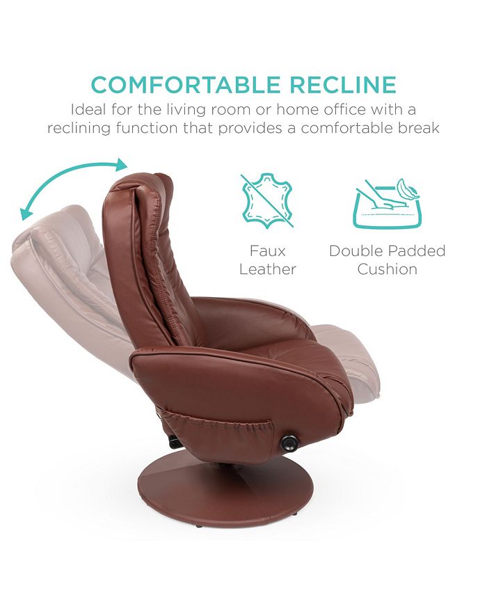 Color Brown Best Choice Products Faux Leather Electric Massage Recliner Chair w/ Stool Ottoman, Remote Control, 5 Modes - Brown - NO SIZE